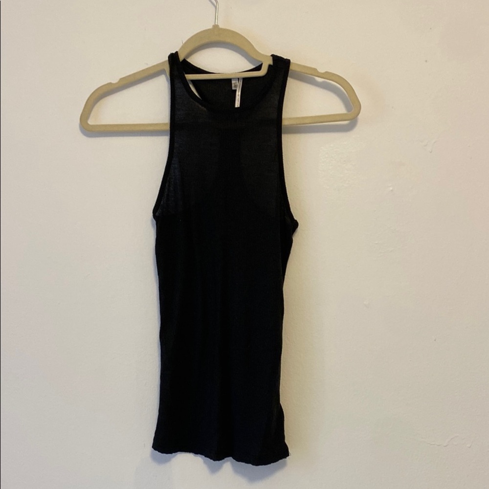 Black racer back tank top